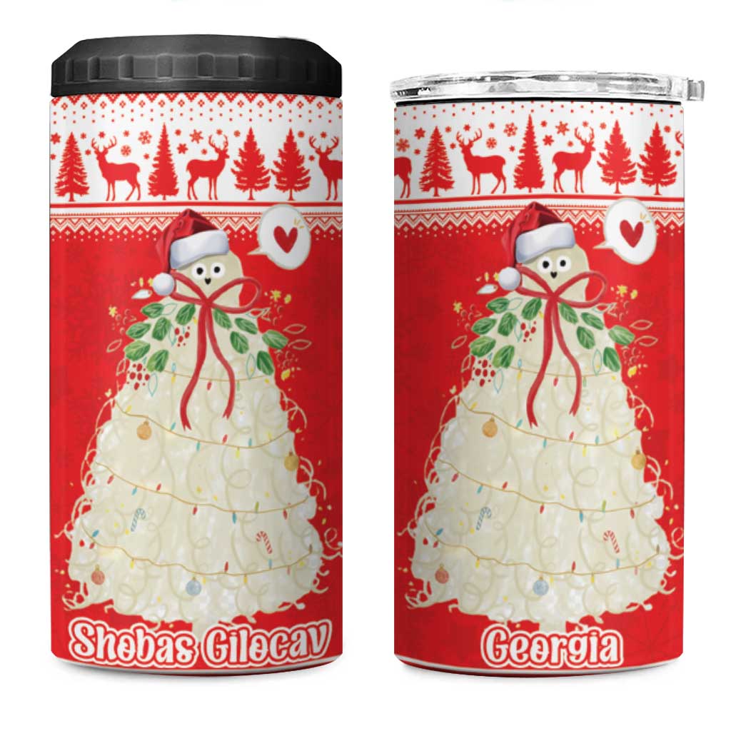 Georgia Christmas Chichilaki 4 in 1 Can Cooler Tumbler Celebrate Georgian Tradition - Wonder Print Shop