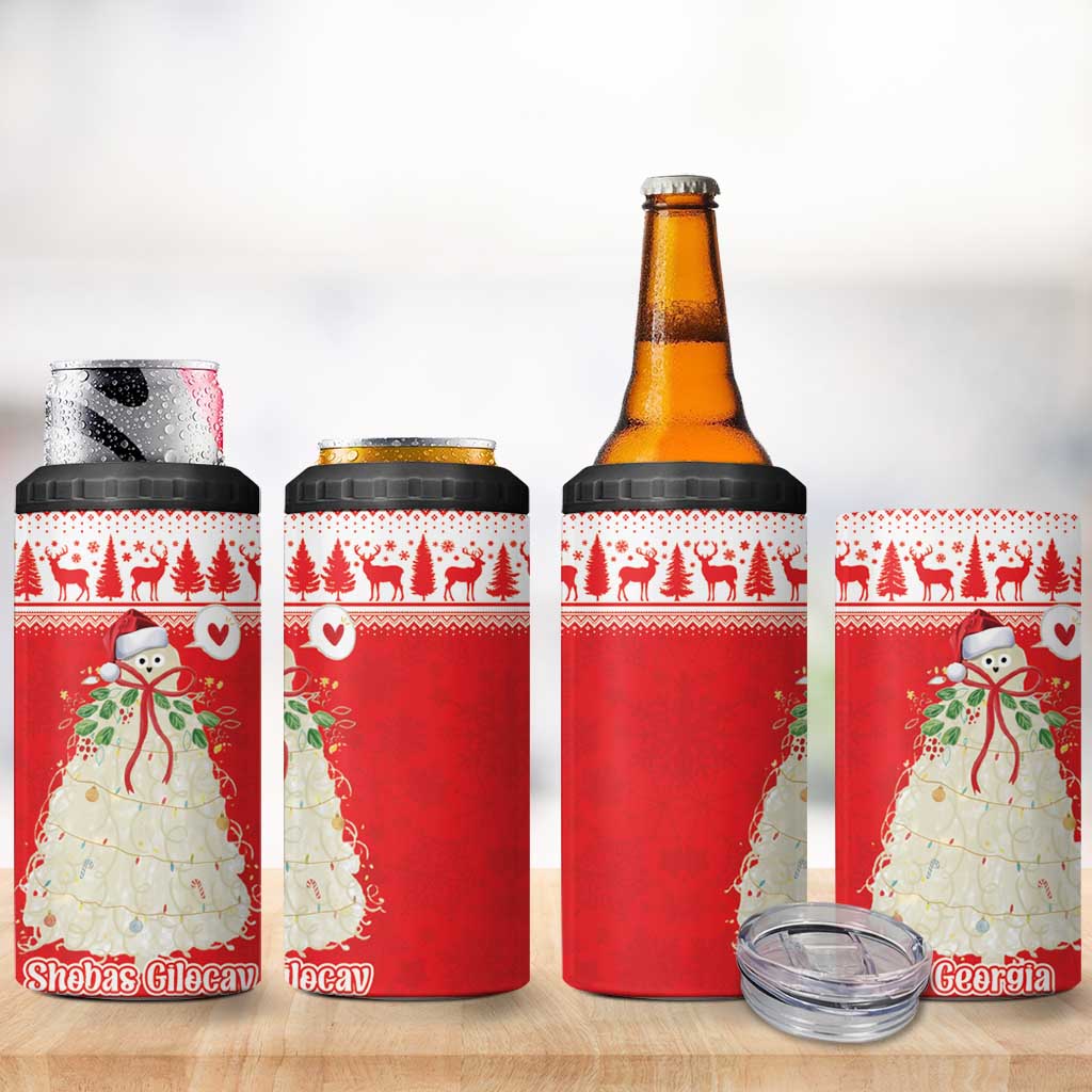 Georgia Christmas Chichilaki 4 in 1 Can Cooler Tumbler Celebrate Georgian Tradition - Wonder Print Shop