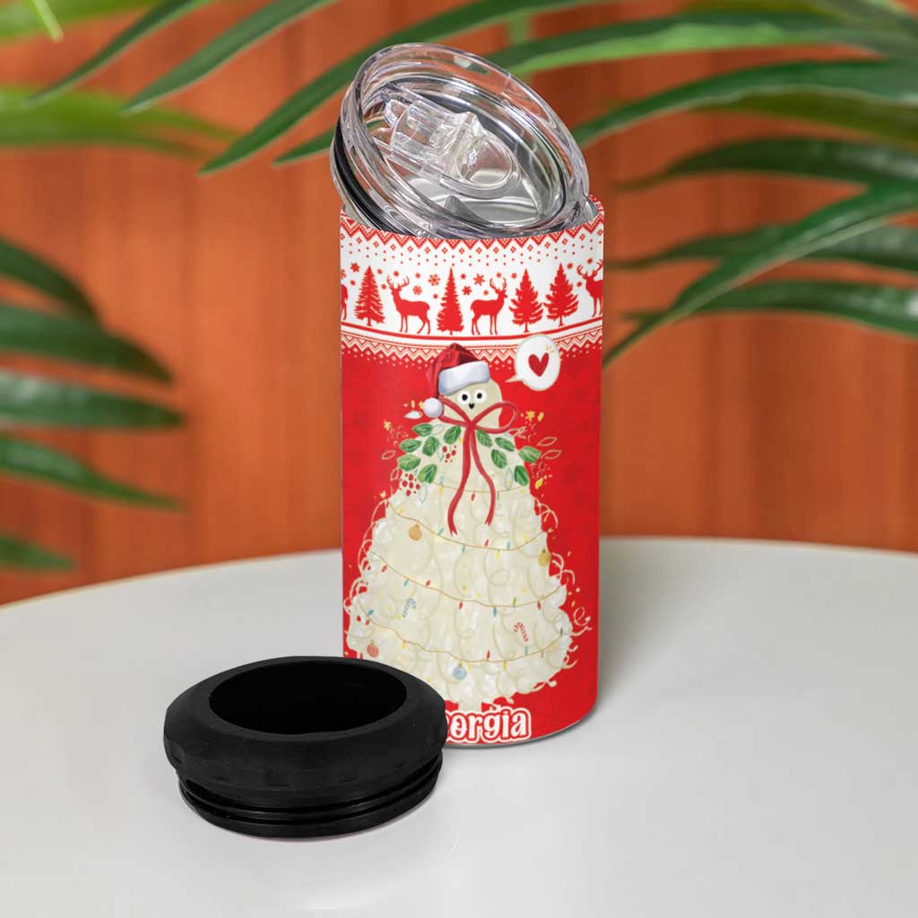 Georgia Christmas Chichilaki 4 in 1 Can Cooler Tumbler Celebrate Georgian Tradition - Wonder Print Shop