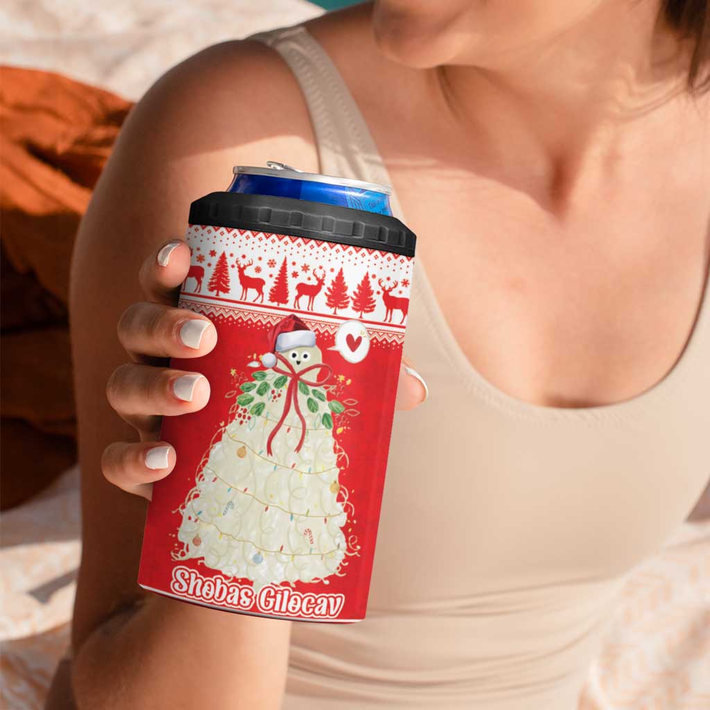 Georgia Christmas Chichilaki 4 in 1 Can Cooler Tumbler Celebrate Georgian Tradition - Wonder Print Shop