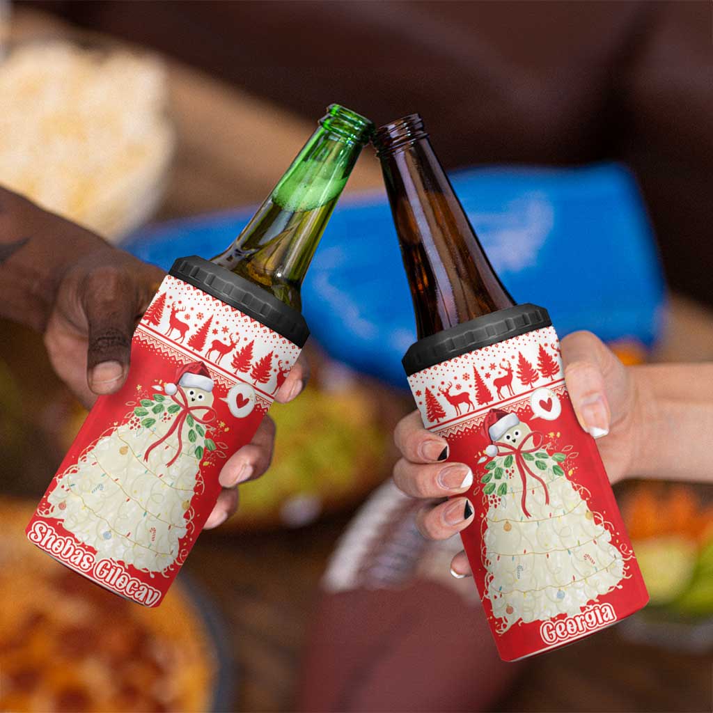 Georgia Christmas Chichilaki 4 in 1 Can Cooler Tumbler Celebrate Georgian Tradition - Wonder Print Shop