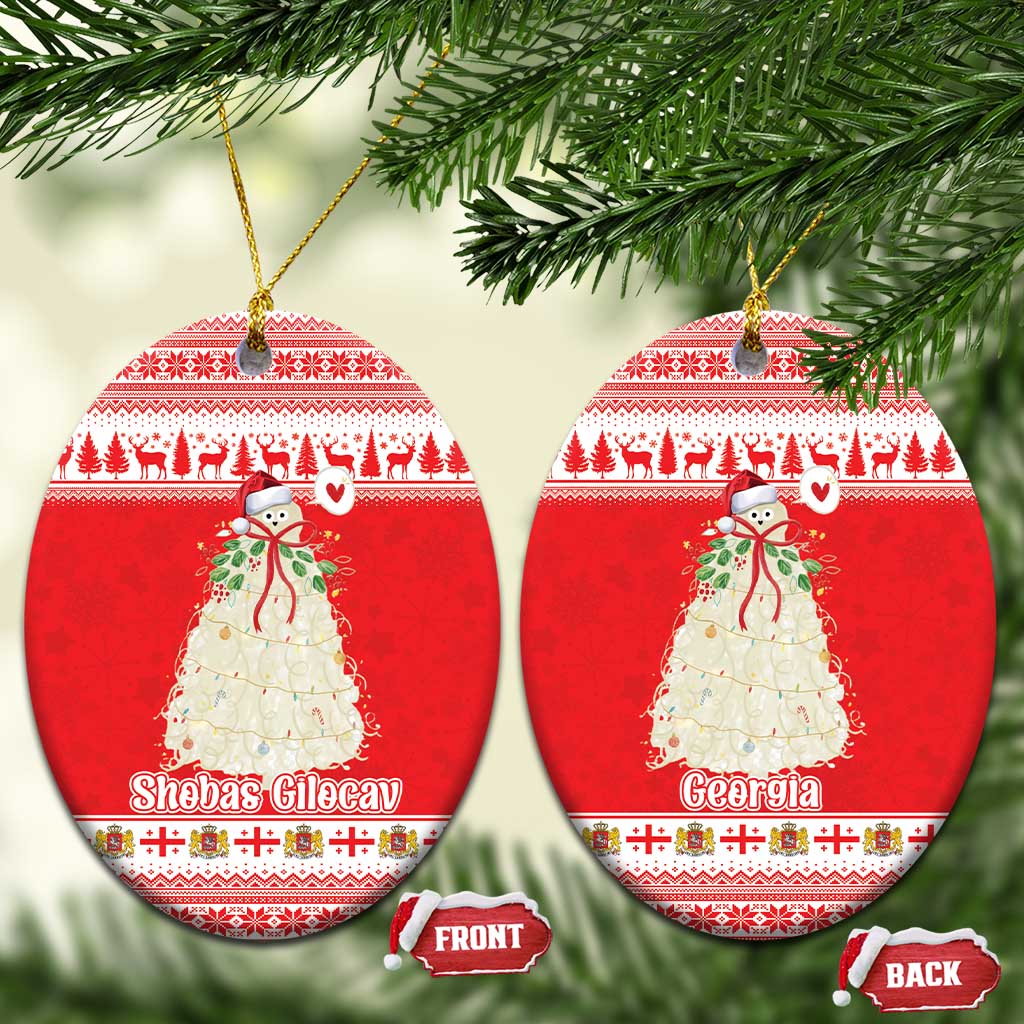 Georgia Christmas Chichilaki Ceramic Ornament Celebrate Georgian Tradition - Wonder Print Shop