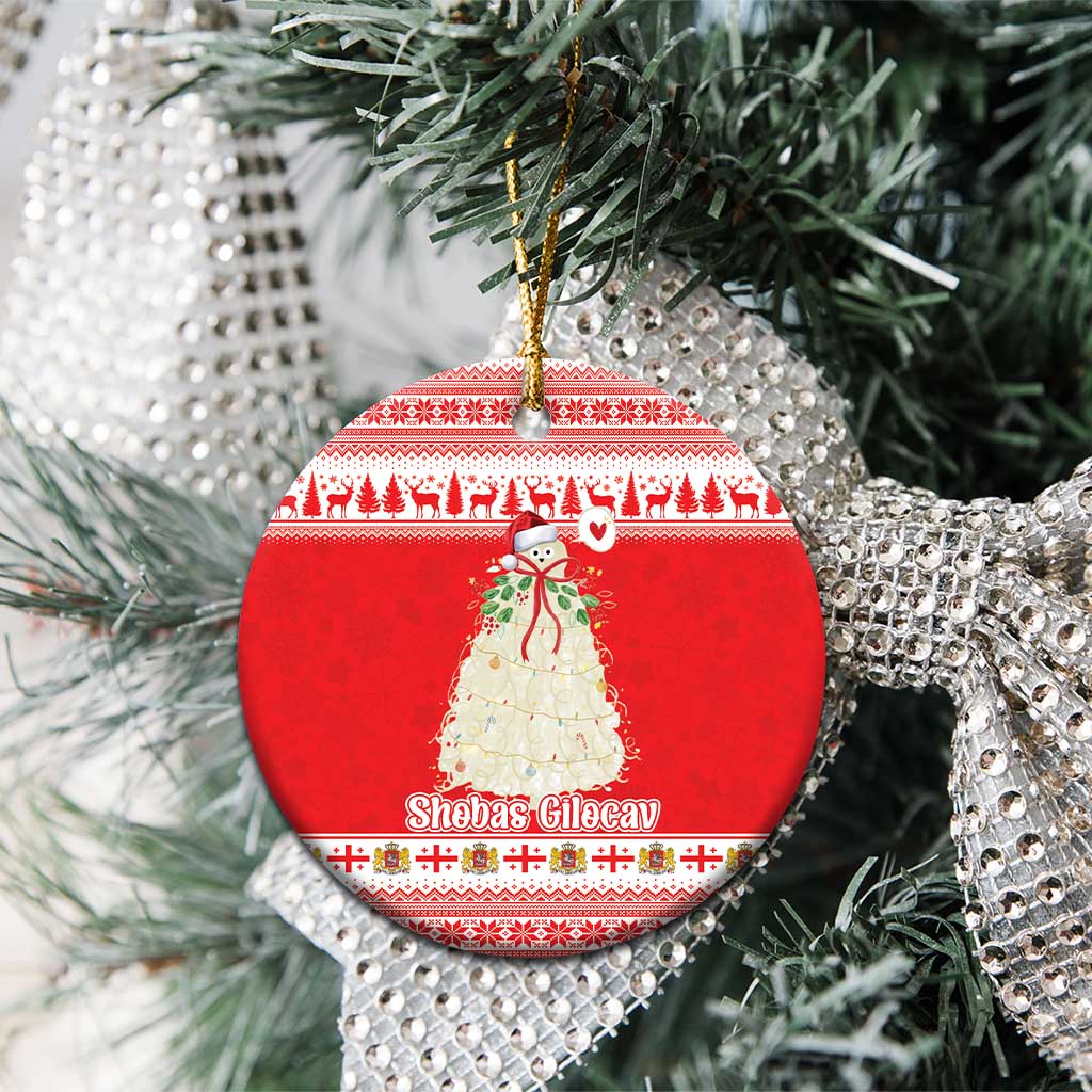 Georgia Christmas Chichilaki Ceramic Ornament Celebrate Georgian Tradition - Wonder Print Shop