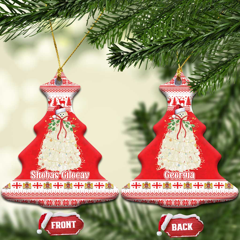 Georgia Christmas Chichilaki Ceramic Ornament Celebrate Georgian Tradition - Wonder Print Shop