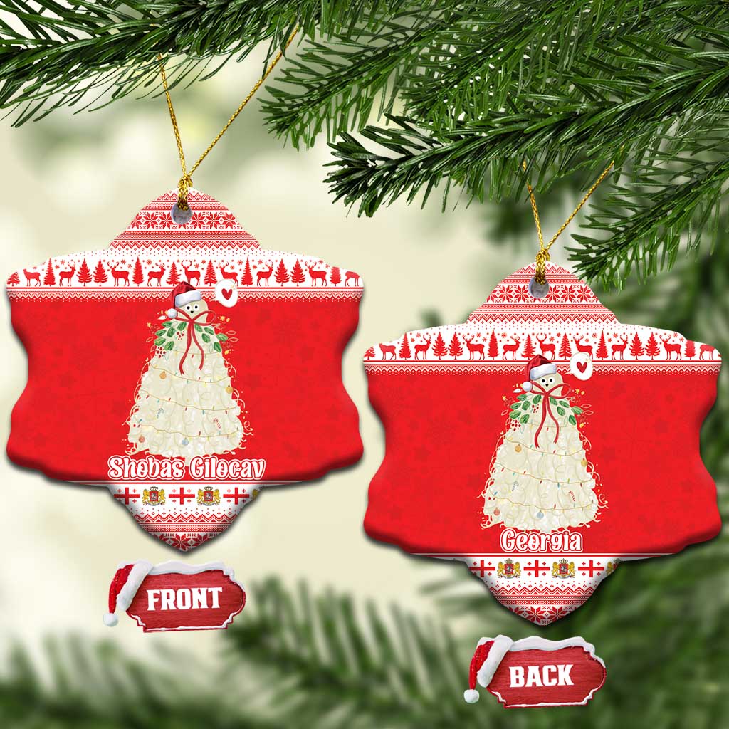 Georgia Christmas Chichilaki Ceramic Ornament Celebrate Georgian Tradition - Wonder Print Shop