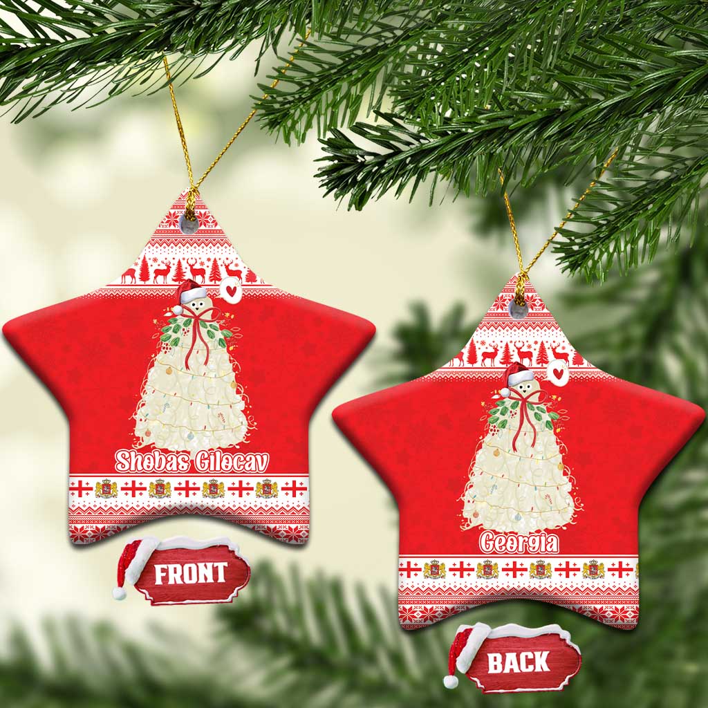 Georgia Christmas Chichilaki Ceramic Ornament Celebrate Georgian Tradition - Wonder Print Shop