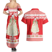 Georgia Christmas Chichilaki Couples Matching Summer Maxi Dress and Hawaiian Shirt Celebrate Georgian Tradition - Wonder Print Shop