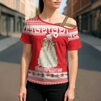 Georgia Christmas Chichilaki Cross Shoulder Shirt Celebrate Georgian Tradition - Wonder Print Shop