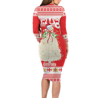 Georgia Christmas Chichilaki Family Matching Long Sleeve Bodycon Dress and Hawaiian Shirt Celebrate Georgian Tradition - Wonder Print Shop
