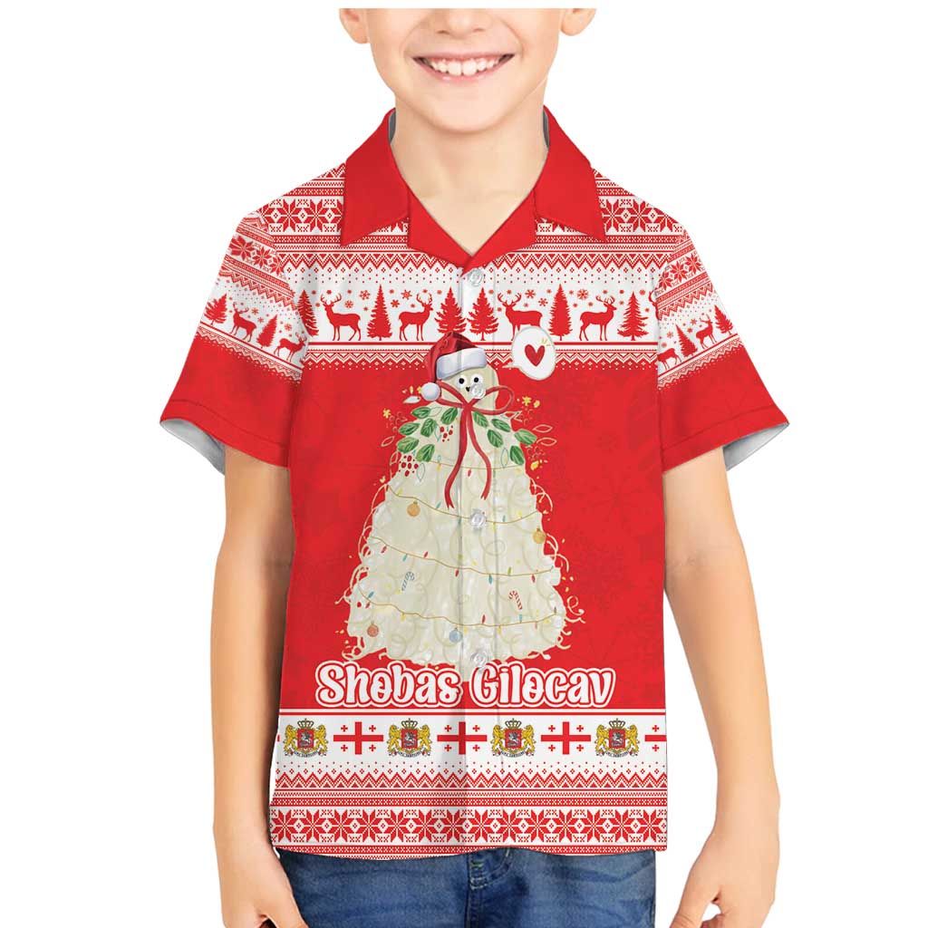 Georgia Christmas Chichilaki Family Matching Mermaid Dress and Hawaiian Shirt Celebrate Georgian Tradition - Wonder Print Shop