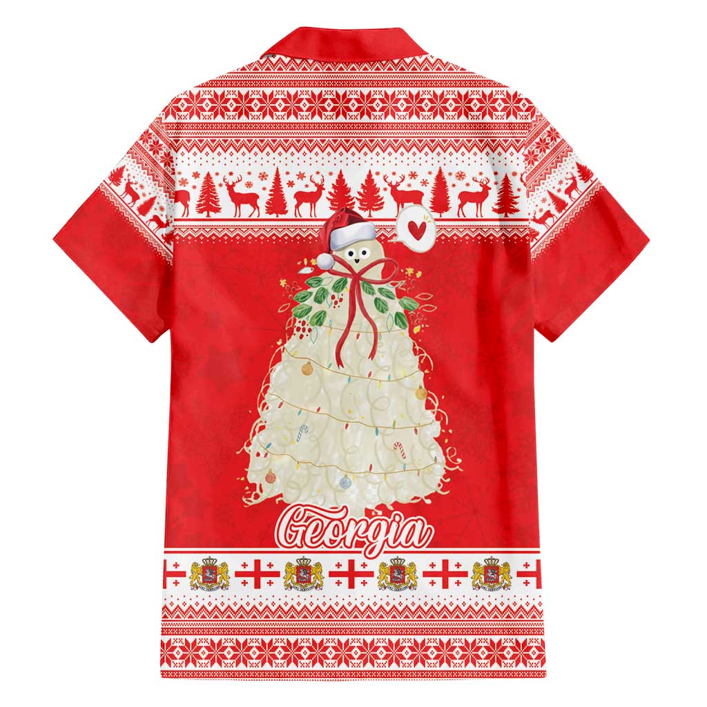 Georgia Christmas Chichilaki Family Matching Off Shoulder Short Dress and Hawaiian Shirt Celebrate Georgian Tradition - Wonder Print Shop