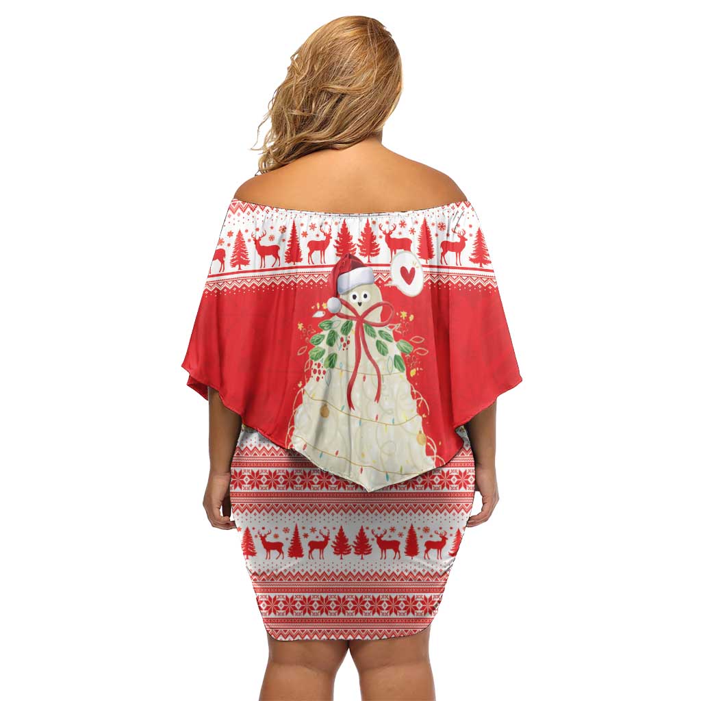 Georgia Christmas Chichilaki Family Matching Off Shoulder Short Dress and Hawaiian Shirt Celebrate Georgian Tradition - Wonder Print Shop