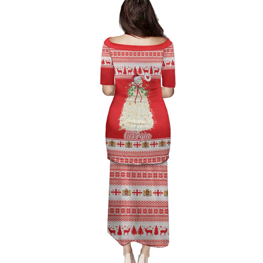 Georgia Christmas Chichilaki Family Matching Puletasi and Hawaiian Shirt Celebrate Georgian Tradition - Wonder Print Shop