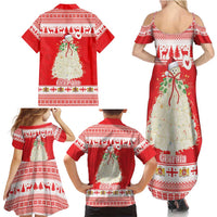 Georgia Christmas Chichilaki Family Matching Summer Maxi Dress and Hawaiian Shirt Celebrate Georgian Tradition - Wonder Print Shop