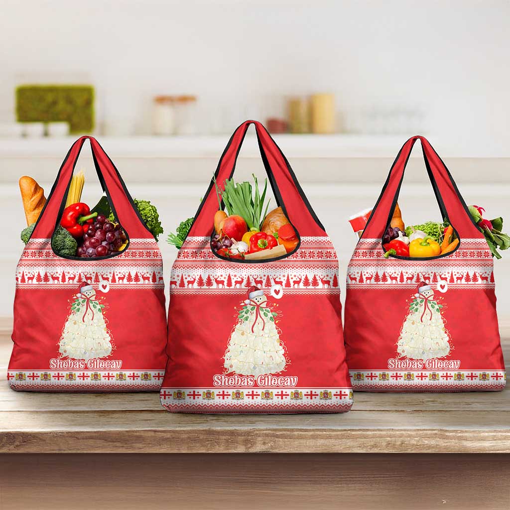 Georgia Christmas Chichilaki Grocery Bag Celebrate Georgian Tradition - Wonder Print Shop