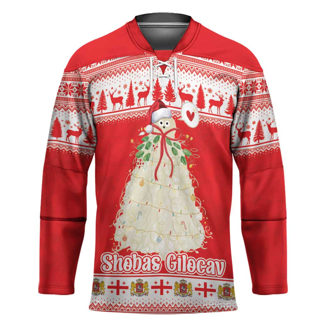 Georgia Christmas Chichilaki Hockey Jersey Celebrate Georgian Tradition - Wonder Print Shop