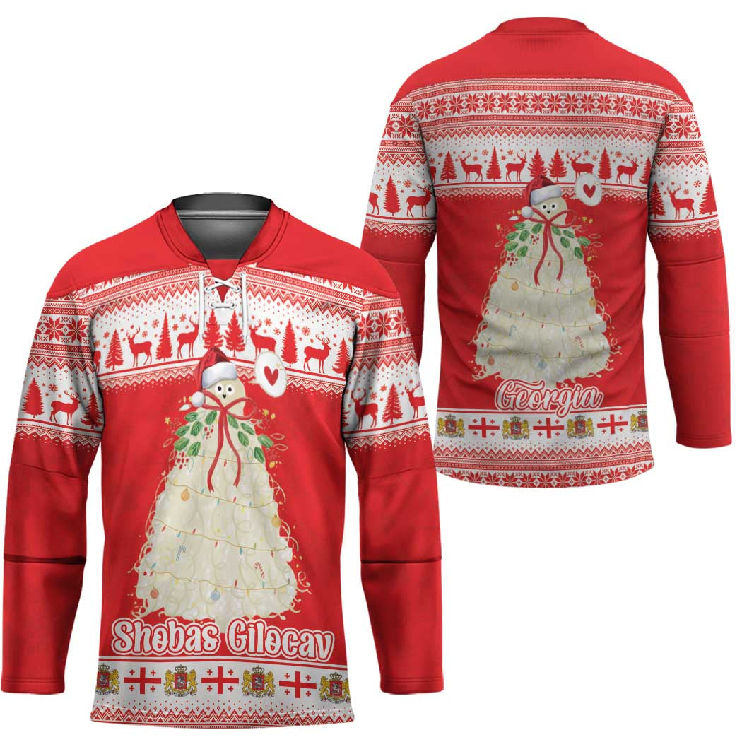 Georgia Christmas Chichilaki Hockey Jersey Celebrate Georgian Tradition - Wonder Print Shop