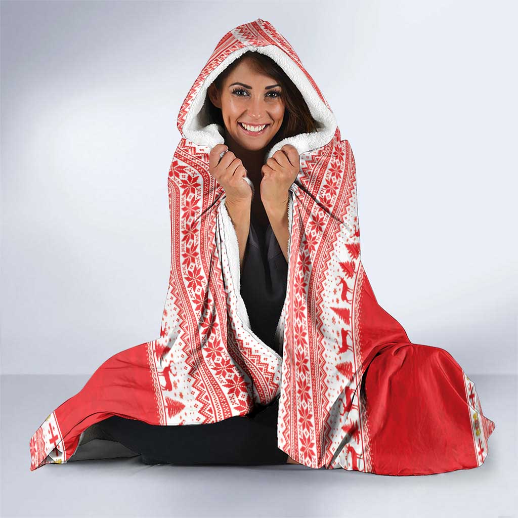 Georgia Christmas Chichilaki Hooded Blanket Celebrate Georgian Tradition - Wonder Print Shop
