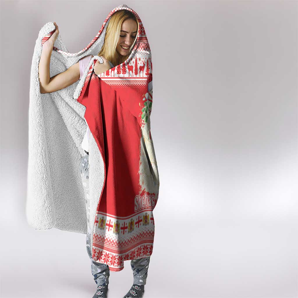 Georgia Christmas Chichilaki Hooded Blanket Celebrate Georgian Tradition - Wonder Print Shop
