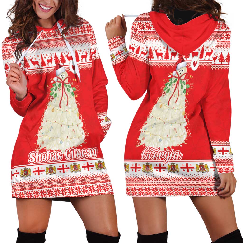 Georgia Christmas Chichilaki Hoodie Dress Celebrate Georgian Tradition - Wonder Print Shop
