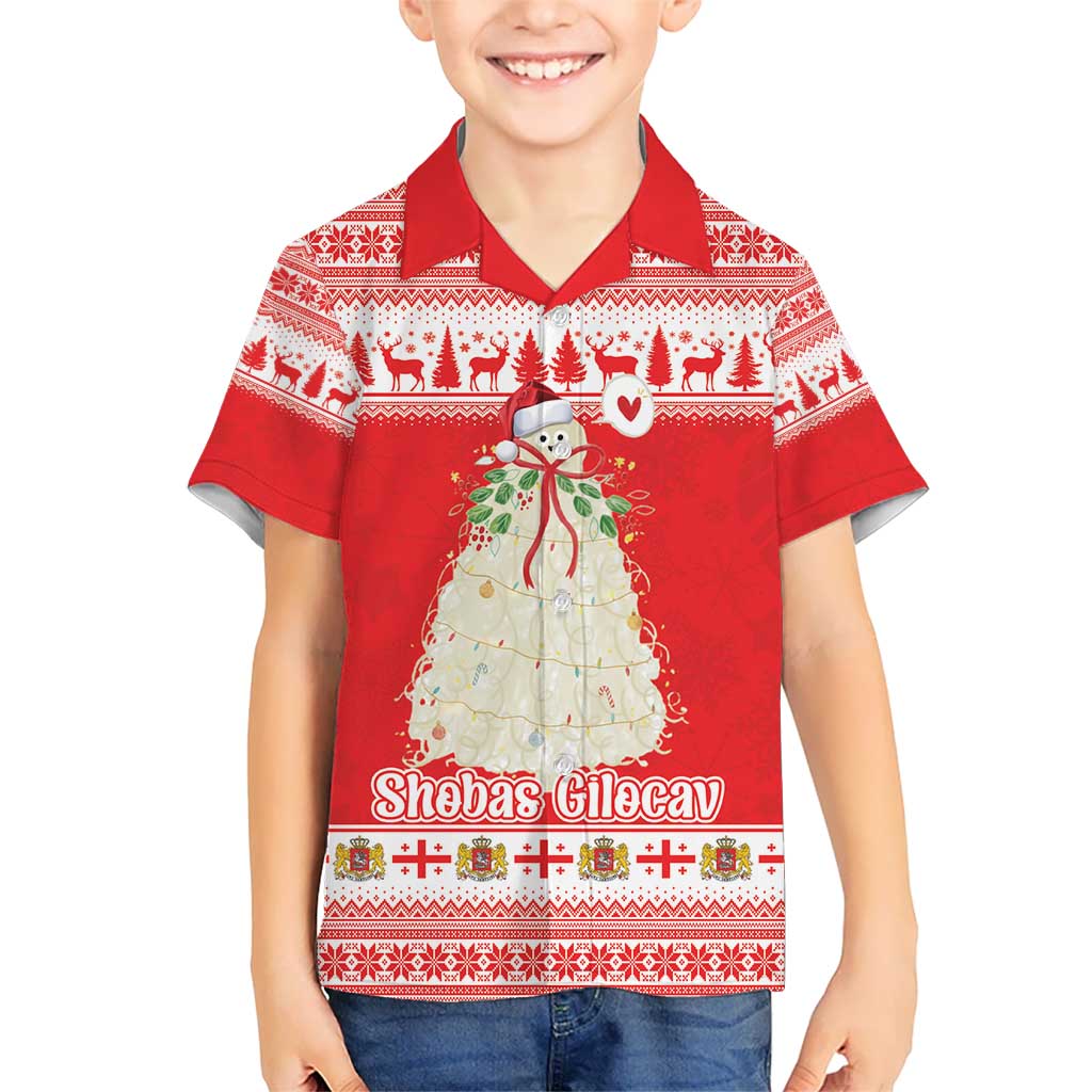 Georgia Christmas Chichilaki Kid Hawaiian Shirt Celebrate Georgian Tradition - Wonder Print Shop