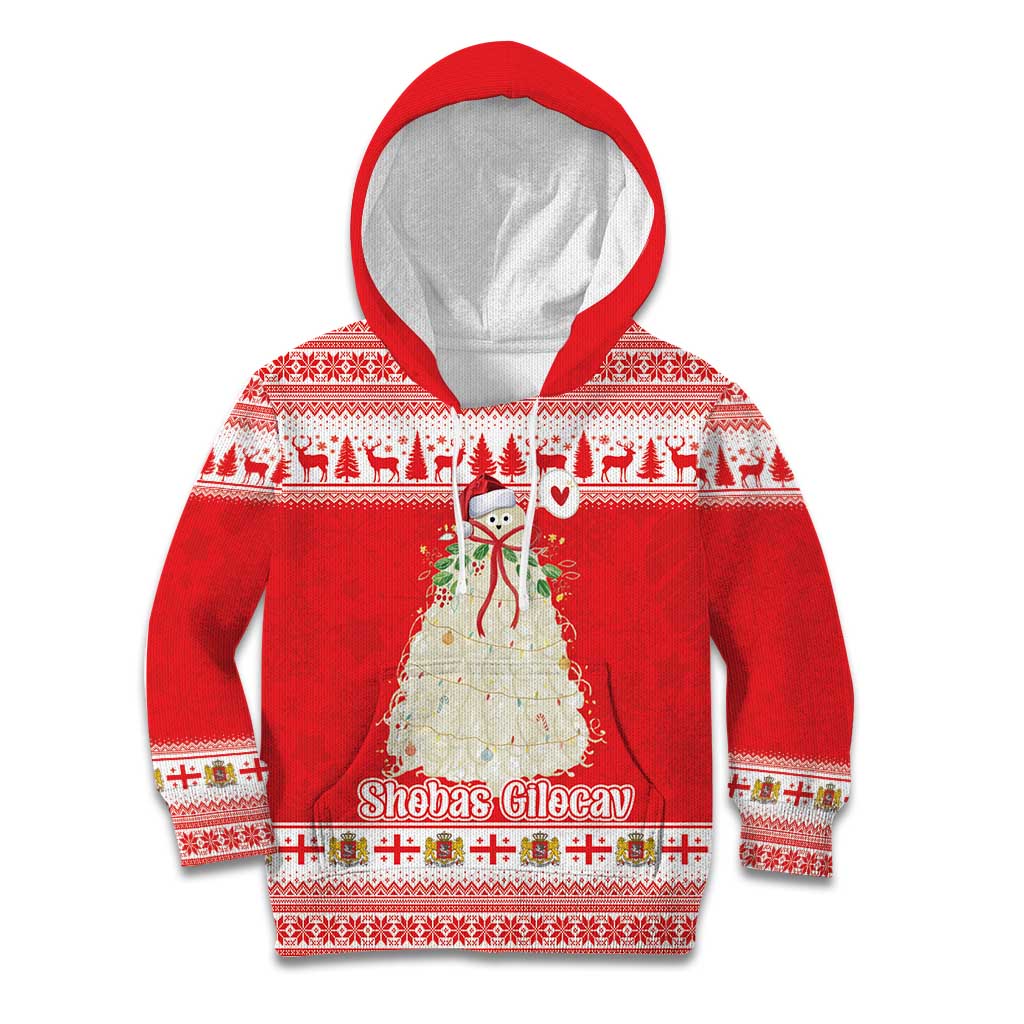 Georgia Christmas Chichilaki Kid Hoodie Celebrate Georgian Tradition - Wonder Print Shop