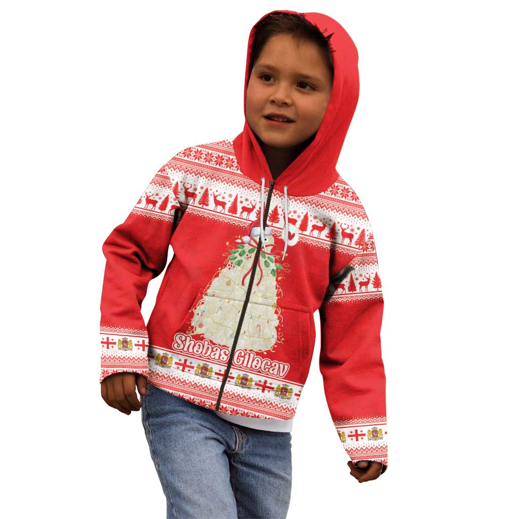 Georgia Christmas Chichilaki Kid Hoodie Celebrate Georgian Tradition - Wonder Print Shop