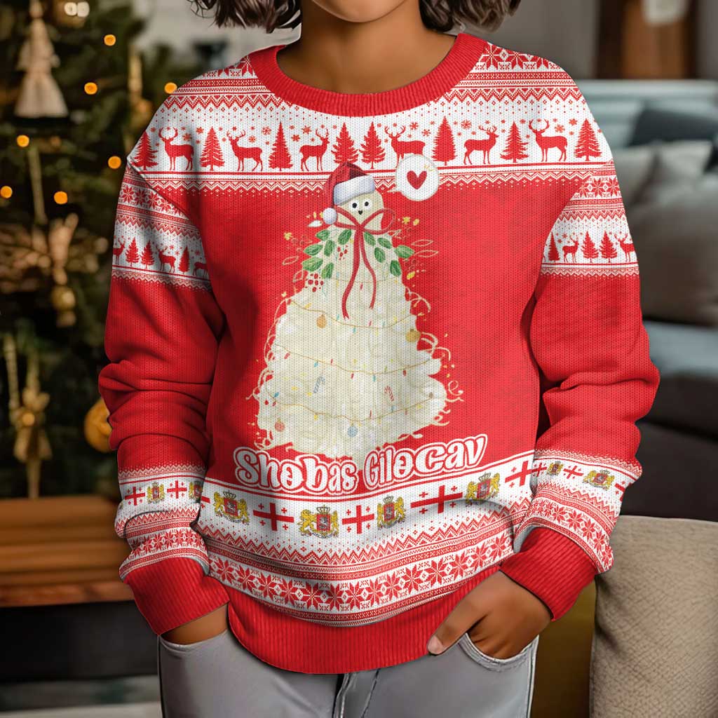 Georgia Christmas Chichilaki Kid Ugly Christmas Sweater Celebrate Georgian Tradition - Wonder Print Shop