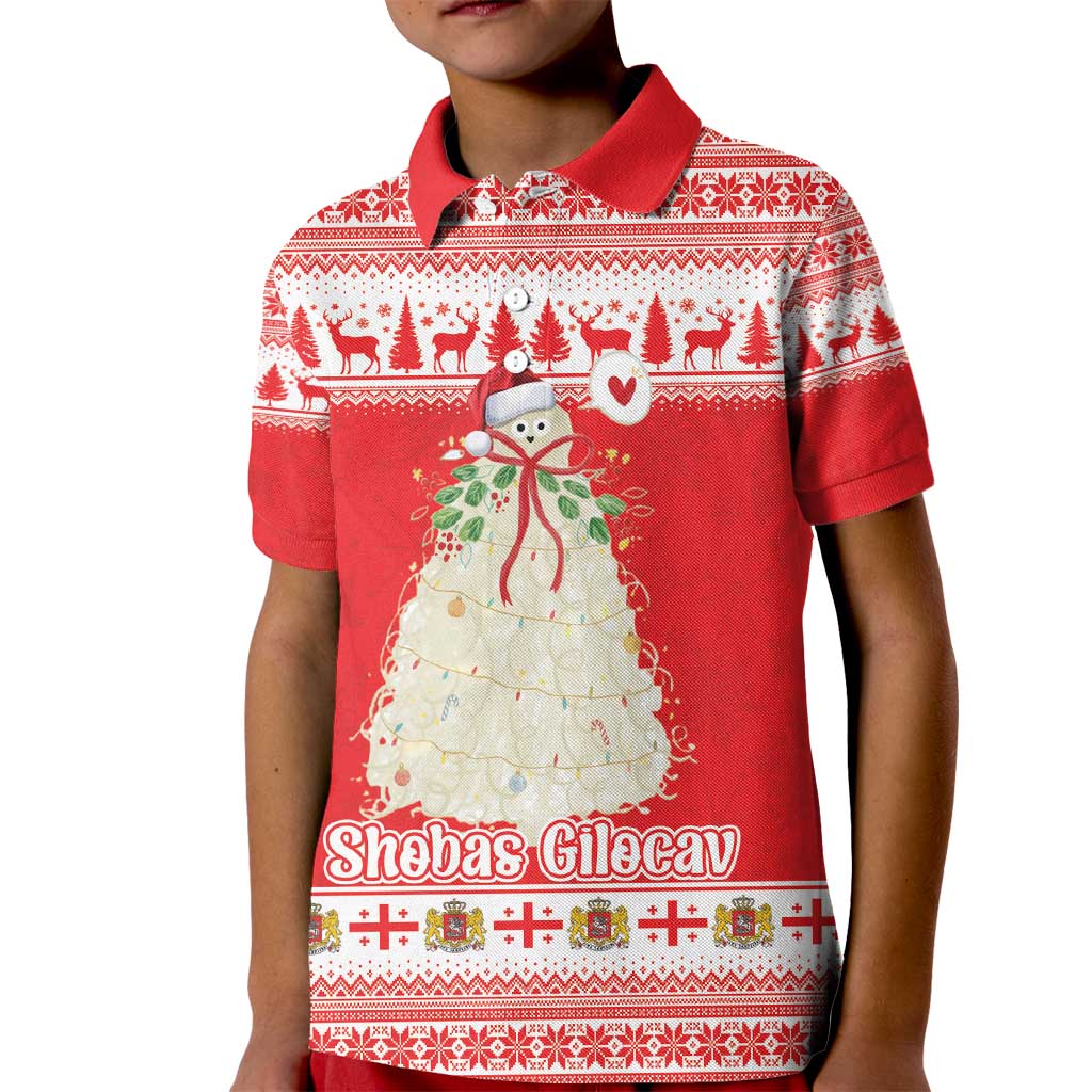 Georgia Christmas Chichilaki Kid Polo Shirt Celebrate Georgian Tradition - Wonder Print Shop
