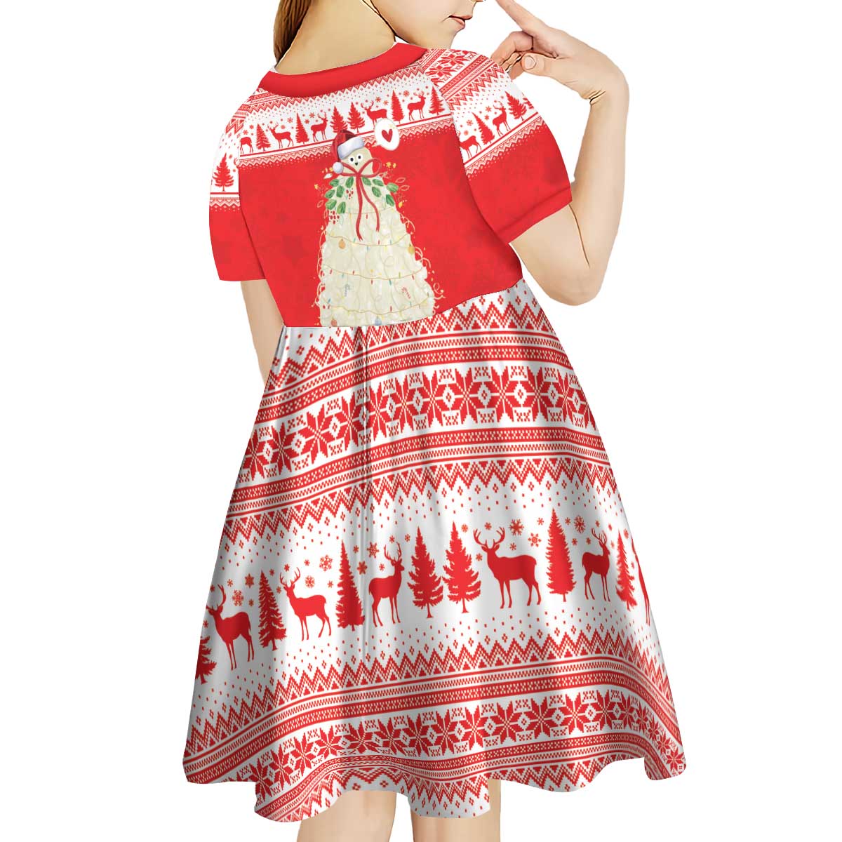 Georgia Christmas Chichilaki Kid Short Sleeve Dress Celebrate Georgian Tradition - Wonder Print Shop