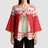 Georgia Christmas Chichilaki Kimono Sleeve Blouse Celebrate Georgian Tradition - Wonder Print Shop