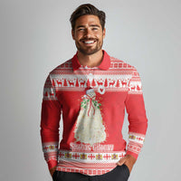 Georgia Christmas Chichilaki Long Sleeve Polo Shirt Celebrate Georgian Tradition - Wonder Print Shop