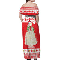Georgia Christmas Chichilaki Off Shoulder Maxi Dress Celebrate Georgian Tradition - Wonder Print Shop