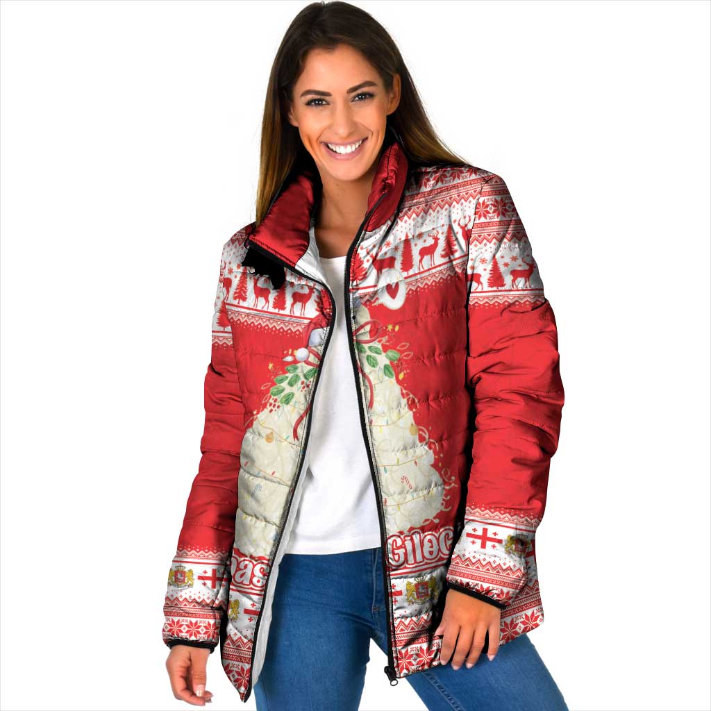 Georgia Christmas Chichilaki Padded Jacket Celebrate Georgian Tradition - Wonder Print Shop
