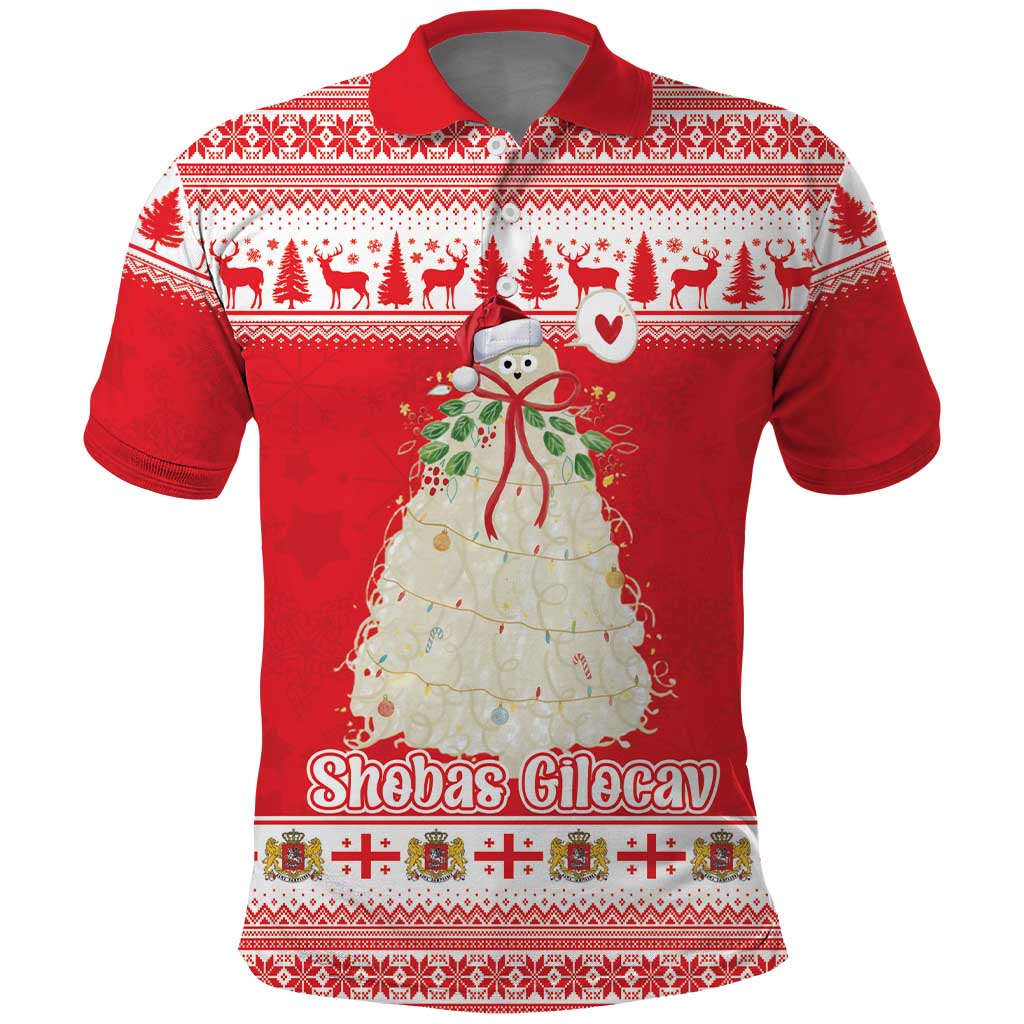 Georgia Christmas Chichilaki Polo Shirt Celebrate Georgian Tradition - Wonder Print Shop