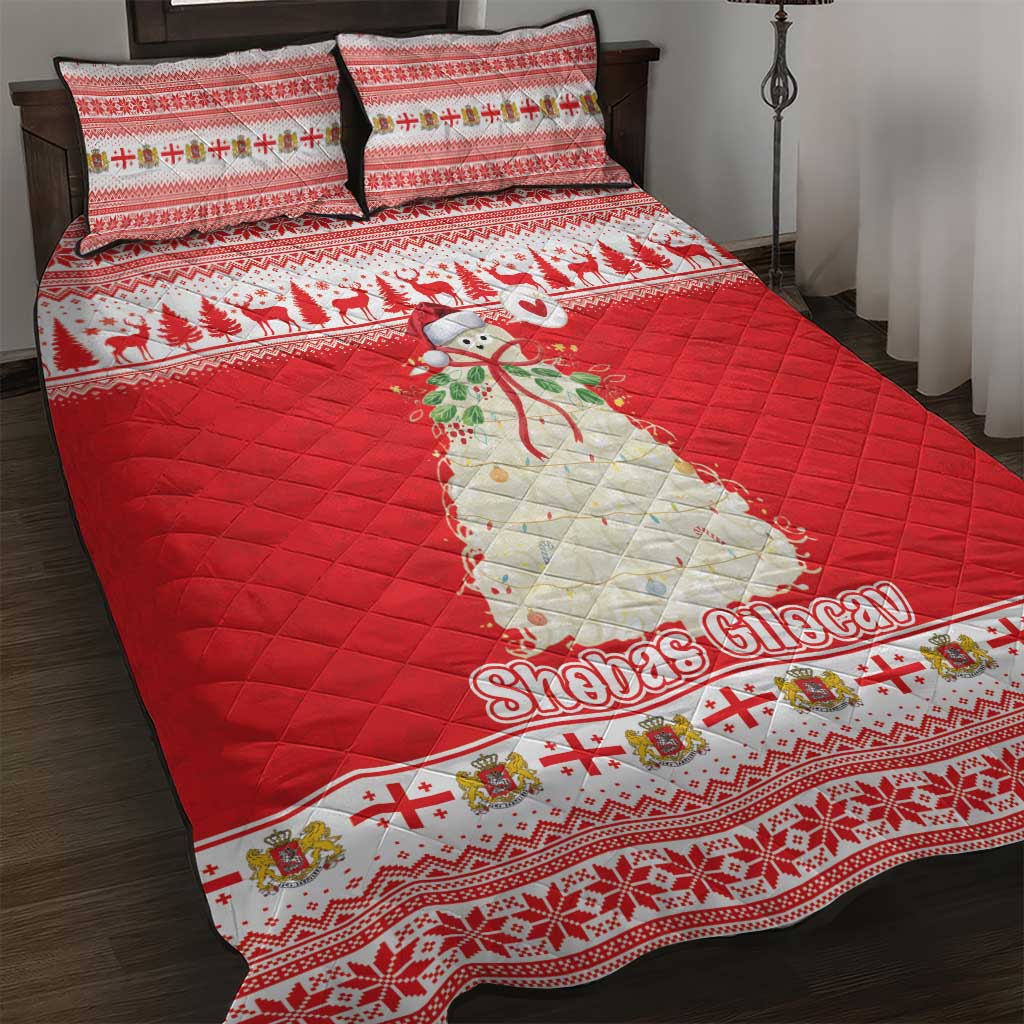 Georgia Christmas Chichilaki Quilt Bed Set Celebrate Georgian Tradition - Wonder Print Shop