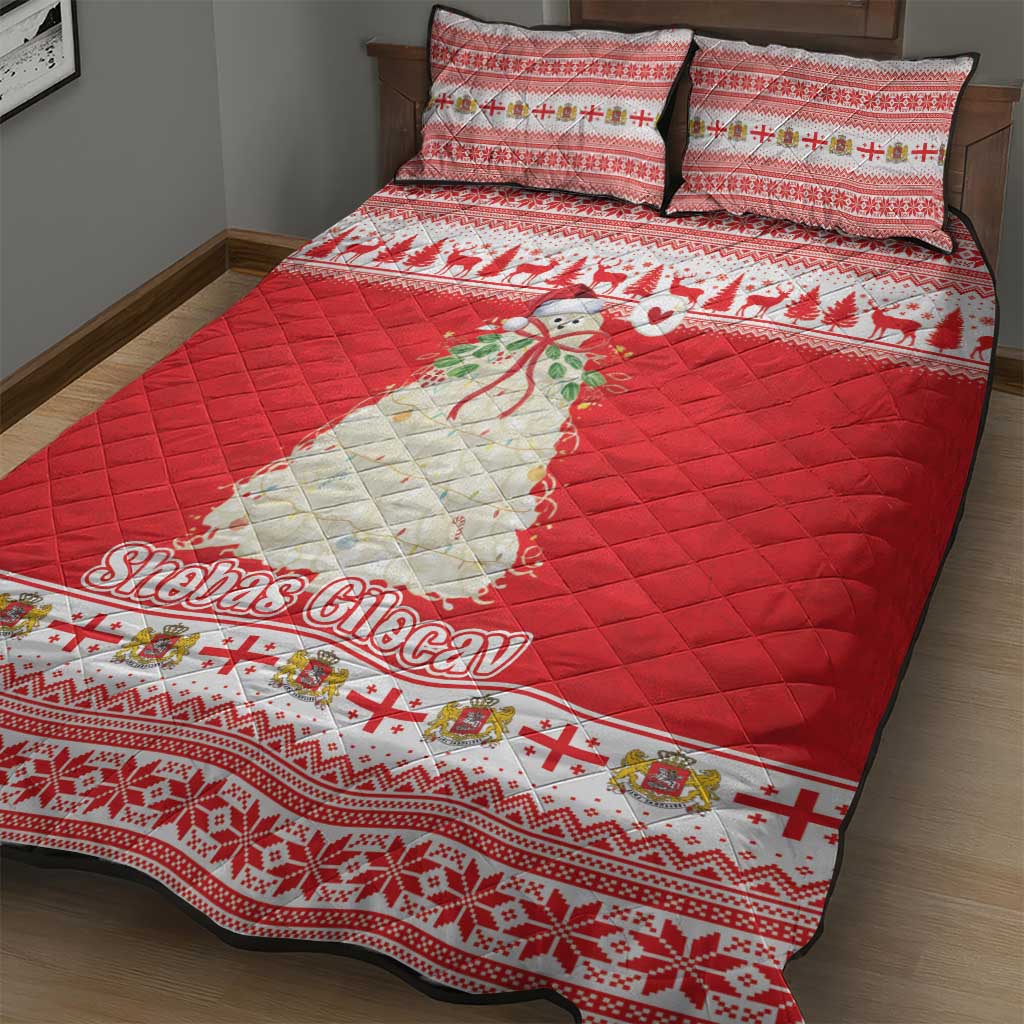 Georgia Christmas Chichilaki Quilt Bed Set Celebrate Georgian Tradition - Wonder Print Shop