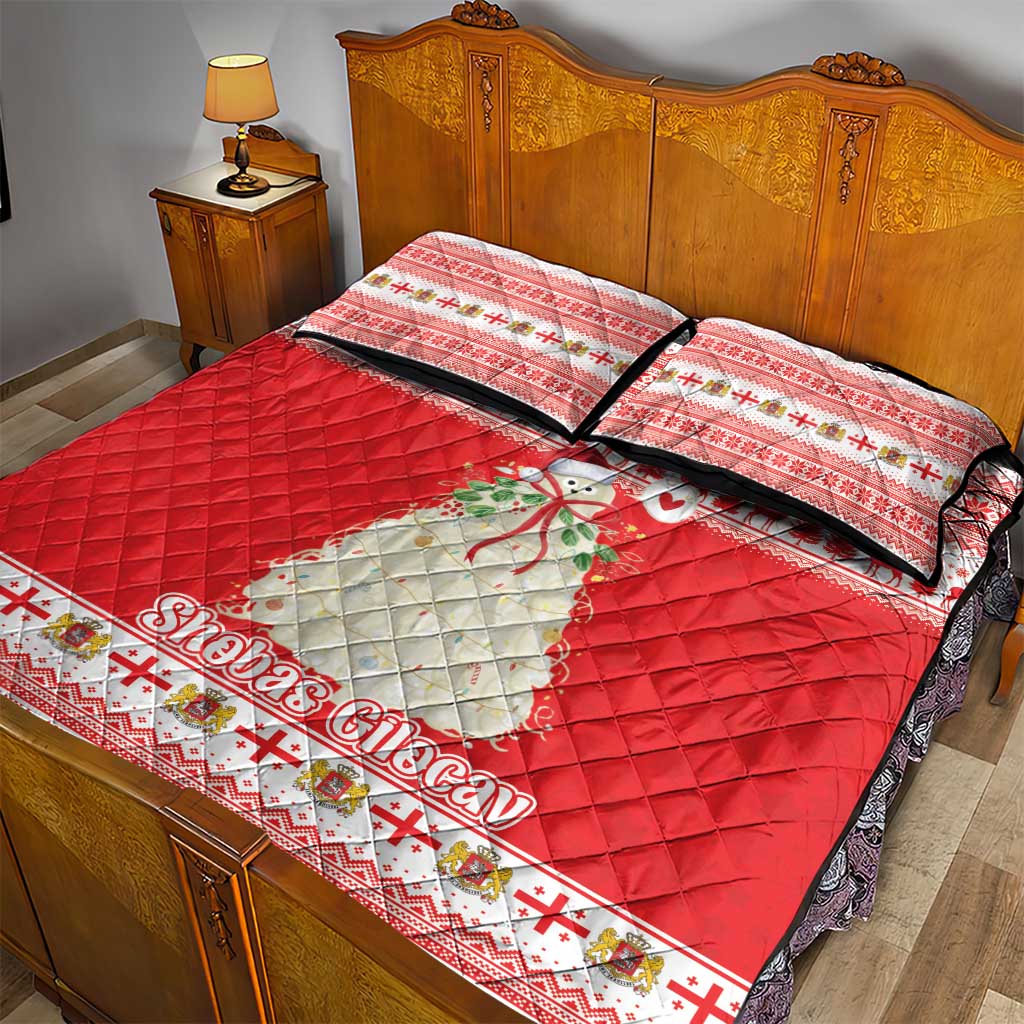 Georgia Christmas Chichilaki Quilt Bed Set Celebrate Georgian Tradition - Wonder Print Shop