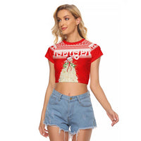 Georgia Christmas Chichilaki Raglan Cropped T Shirt Celebrate Georgian Tradition - Wonder Print Shop