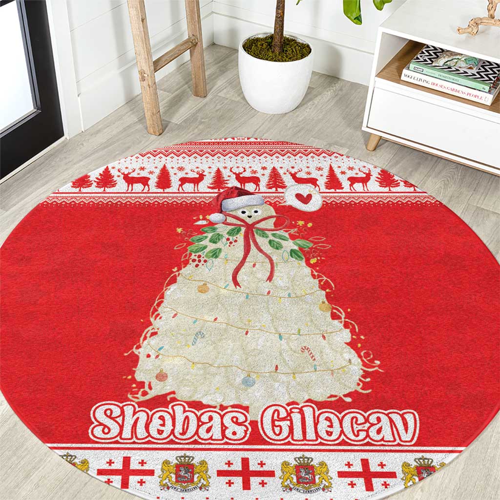 Georgia Christmas Chichilaki Round Carpet Celebrate Georgian Tradition - Wonder Print Shop