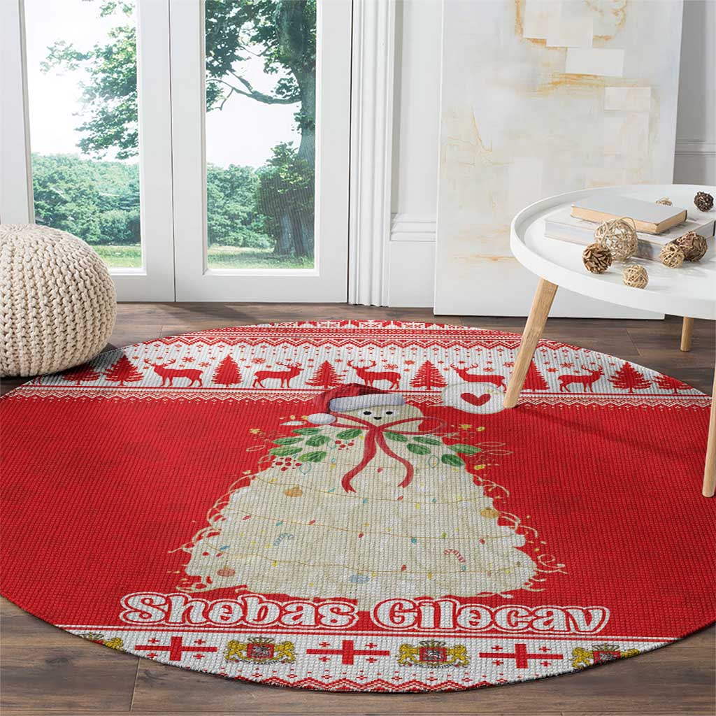 Georgia Christmas Chichilaki Round Carpet Celebrate Georgian Tradition - Wonder Print Shop