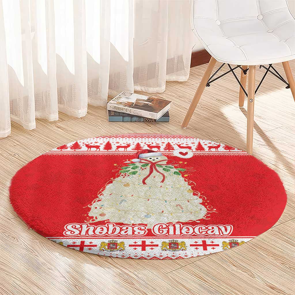 Georgia Christmas Chichilaki Round Carpet Celebrate Georgian Tradition - Wonder Print Shop