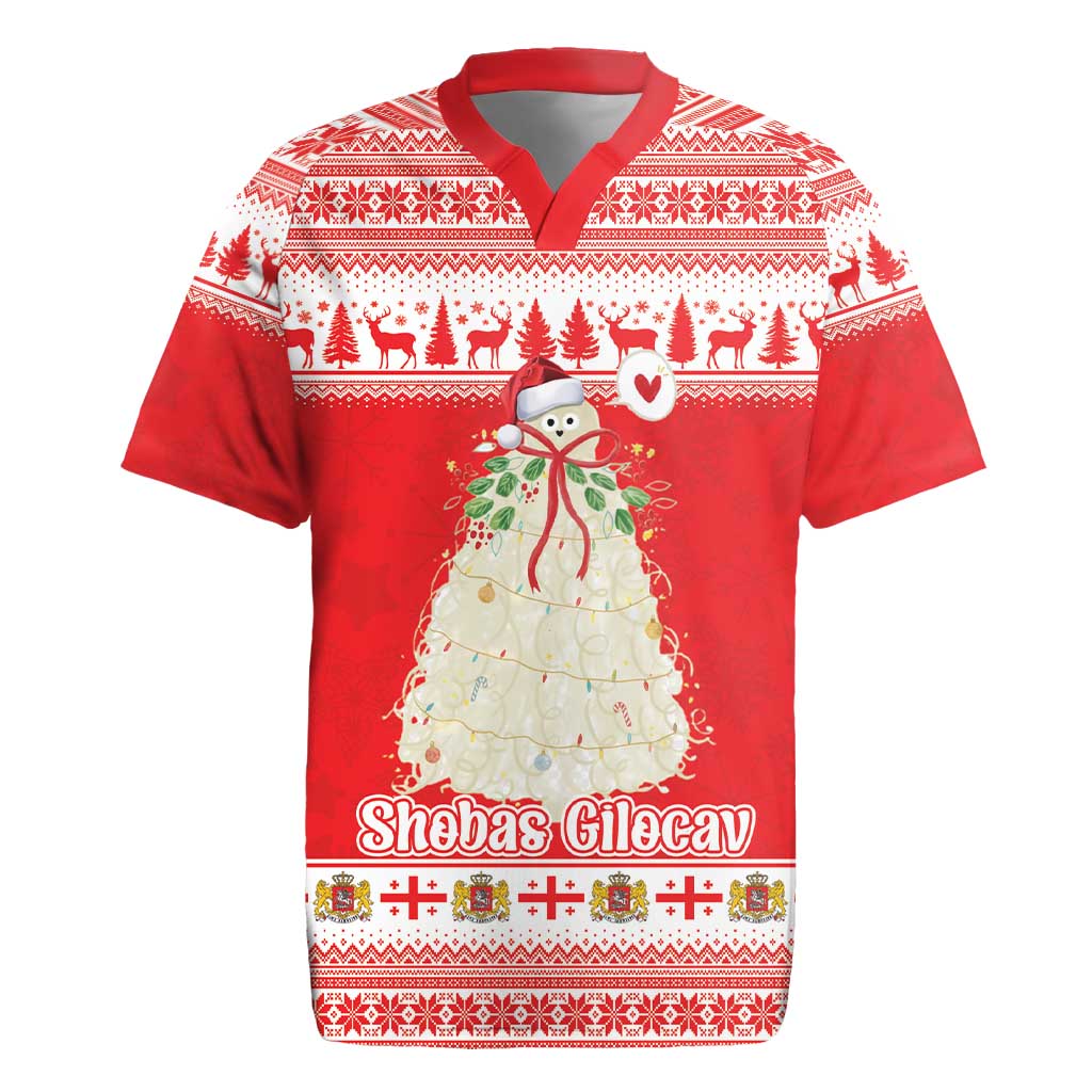 Georgia Christmas Chichilaki Rugby Jersey Celebrate Georgian Tradition - Wonder Print Shop