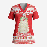 Georgia Christmas Chichilaki Scrub Top Celebrate Georgian Tradition - Wonder Print Shop