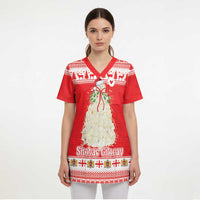 Georgia Christmas Chichilaki Scrub Top Celebrate Georgian Tradition - Wonder Print Shop