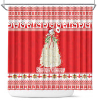 Georgia Christmas Chichilaki Shower Curtain Celebrate Georgian Tradition - Wonder Print Shop