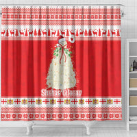Georgia Christmas Chichilaki Shower Curtain Celebrate Georgian Tradition - Wonder Print Shop