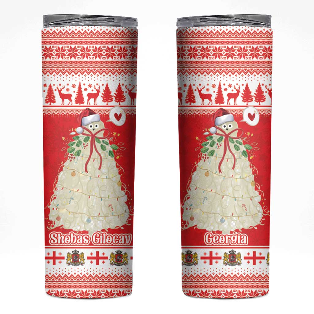 Georgia Christmas Chichilaki Skinny Tumbler Celebrate Georgian Tradition - Wonder Print Shop