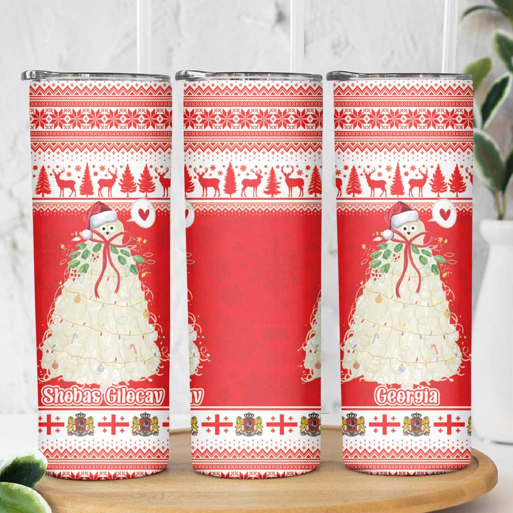 Georgia Christmas Chichilaki Skinny Tumbler Celebrate Georgian Tradition - Wonder Print Shop