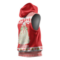 Georgia Christmas Chichilaki Sleeveless Hoodie Celebrate Georgian Tradition - Wonder Print Shop
